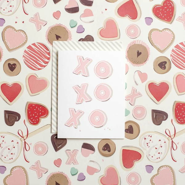 Valentine Cookie Wrapping Paper - 3 Sheet Roll - Freshie & Zero