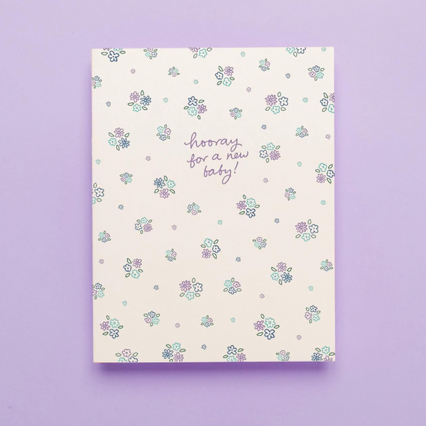 New Baby Greeting Card: Hooray Floral - Freshie & Zero Studio Shop
