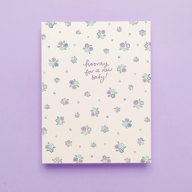 New Baby Greeting Card: Hooray Floral - Freshie & Zero Studio Shop