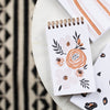 letterpressed floral reporter notebook