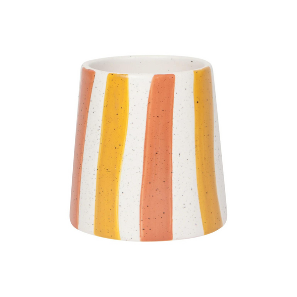 Small Striped Plant Pot - Ochre - Freshie & Zero Studio Shop