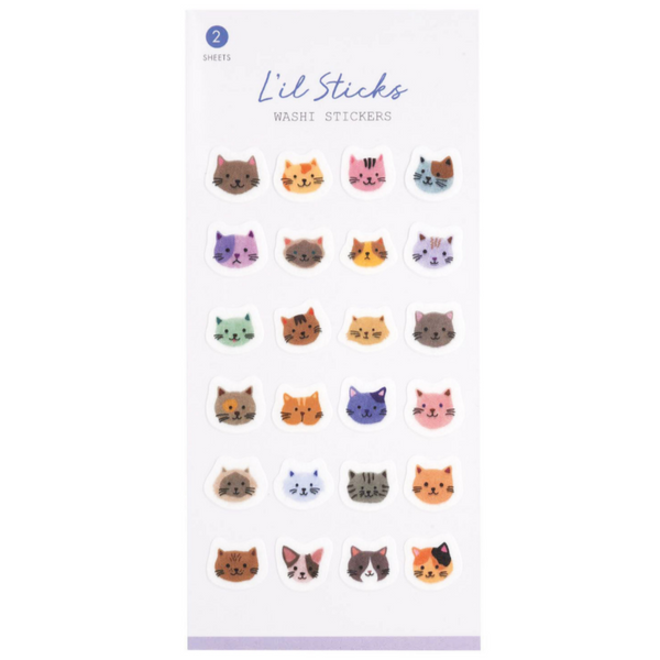 Washi Stickers: L'il Cats - Freshie & Zero Studio Shop