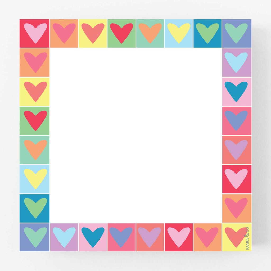 Rainbow Hearts Notepad - Freshie & Zero Studio Shop