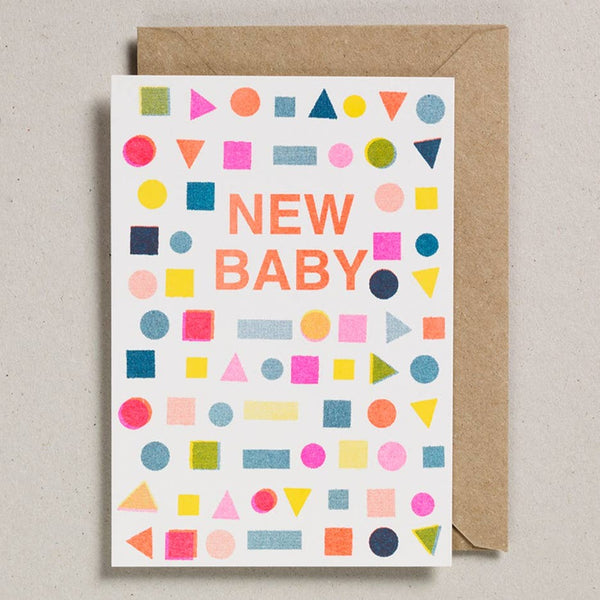 Neon Shapes New Baby Card - Freshie & Zero Studio Shop