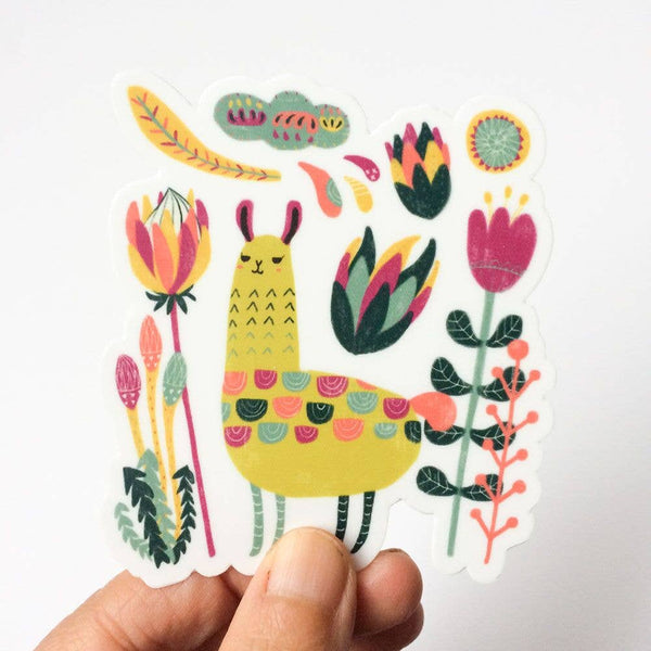 Llama Botanical Sticker - Freshie & Zero Studio Shop