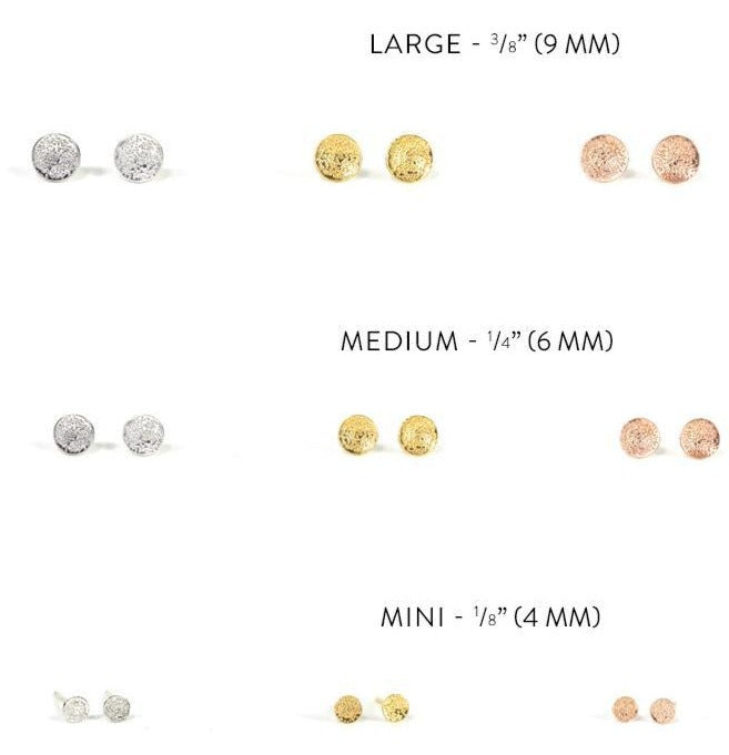 Stud Earrings Circle Dot Diamond Dusted (large) - Freshie & Zero