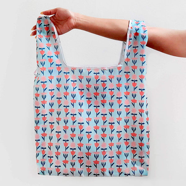 Reusable Nylon Bag: Blue Florals - Freshie & Zero
