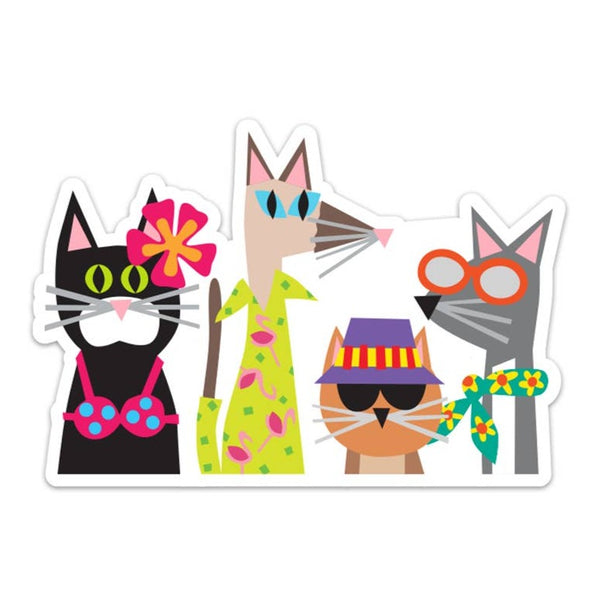 Vinyl Sticker: Summer Cats - Freshie & Zero Studio Shop