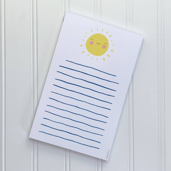 Smiling Sun Notepad - Freshie & Zero Studio Shop