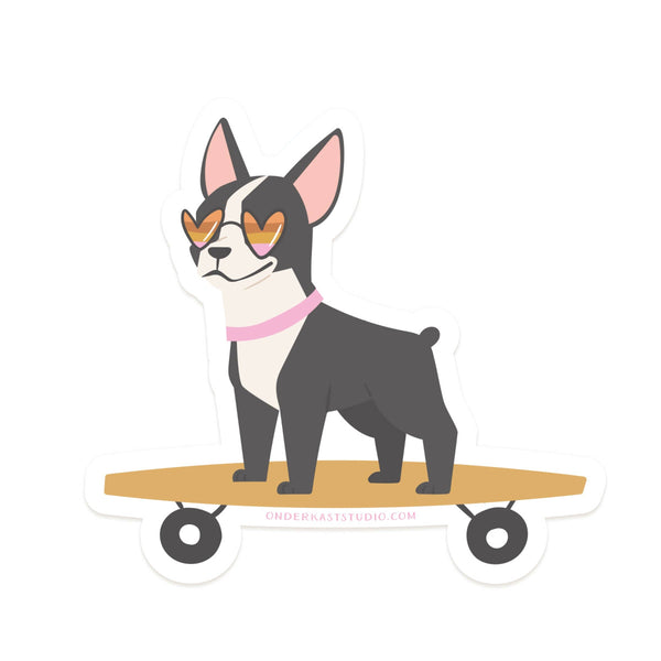 Dog on a Skateboard Sticker - Freshie & Zero Studio Shop