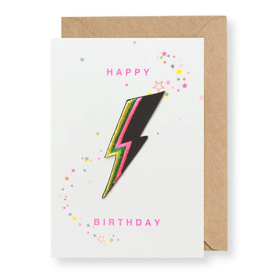 Iron On Patch Card: Birthday Bolt - Freshie & Zero Studio Shop