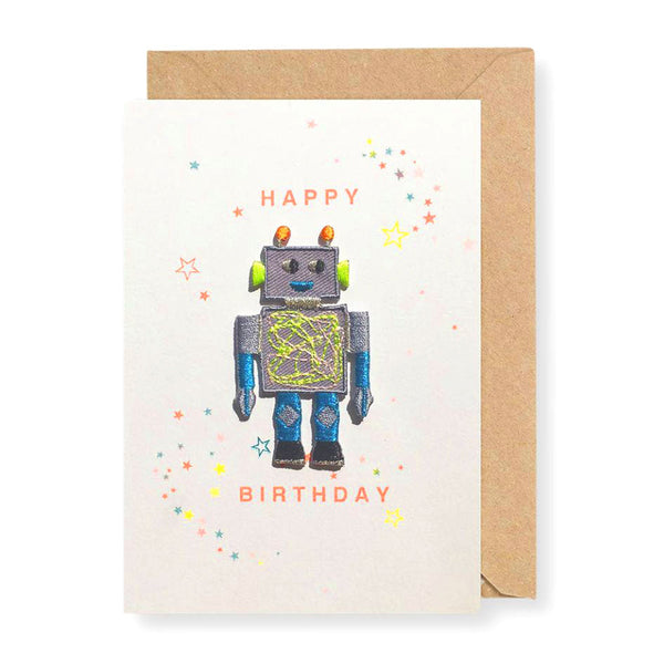 Iron On Patch Card: Birthday Robot - Freshie & Zero Studio Shop