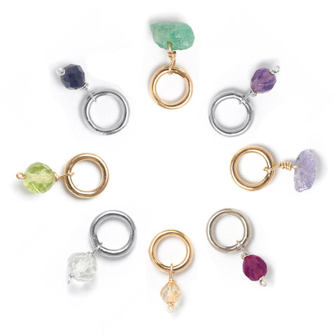 Kozakh birthstone pendant charm necklace with colorful gemstone accents, elegant jewelry piece for special occasions