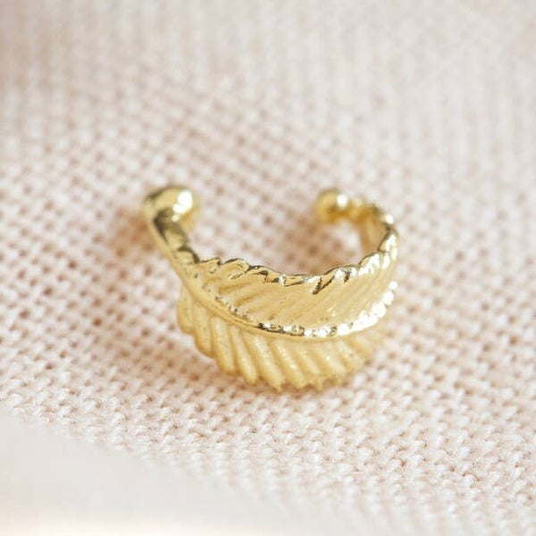 Tiny Gold Feather Ear Cuff - Freshie & Zero Studio Shop