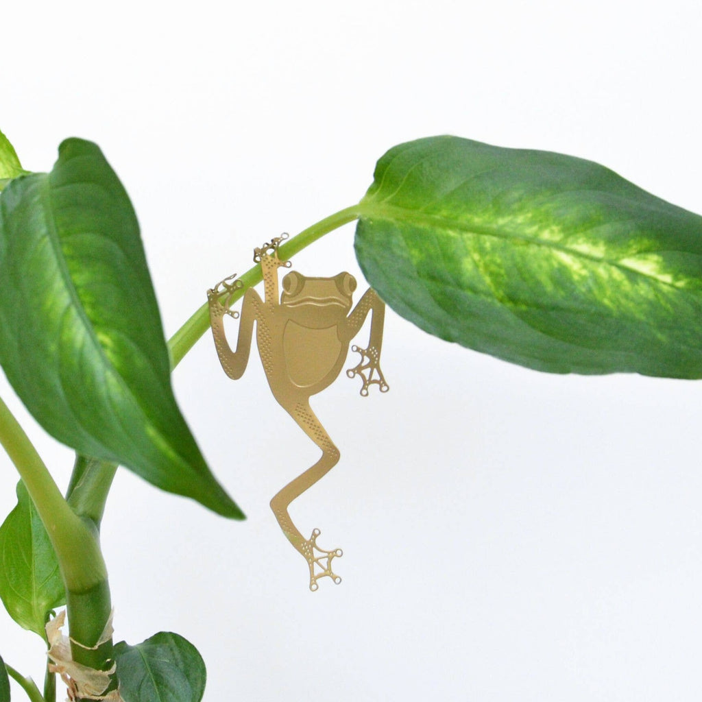 Brass Plant Accessory: Tree Frog - Freshie & Zero Studio Shop