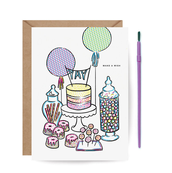 Paint With Water Sweet Table - Birthday Card - Freshie & Zero Studio Shop