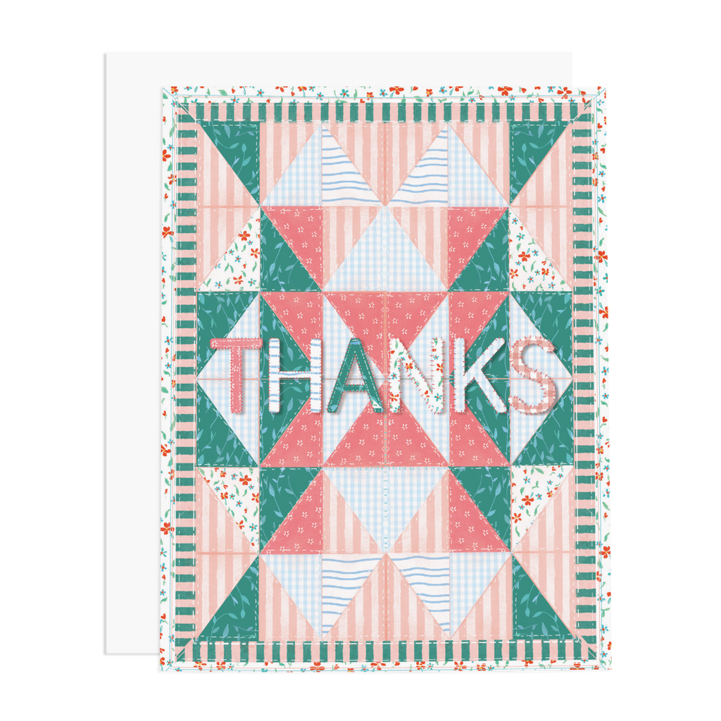 Thanks Quilt Greeting Card - Freshie & Zero Studio Shop