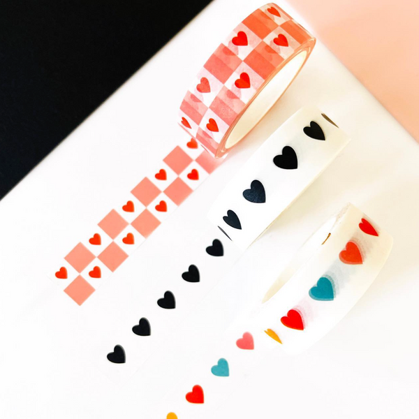 Washi Tape: Checkerboard Hearts - Freshie & Zero Studio Shop