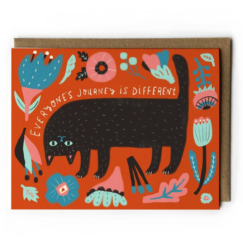 Kitty Everyone's Journey is Different Encouragement Card - Freshie & Zero Studio Shop