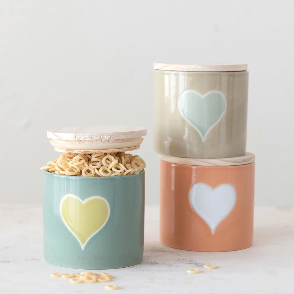 Stoneware Canister with Bamboo Lid - Freshie & Zero Studio Shop