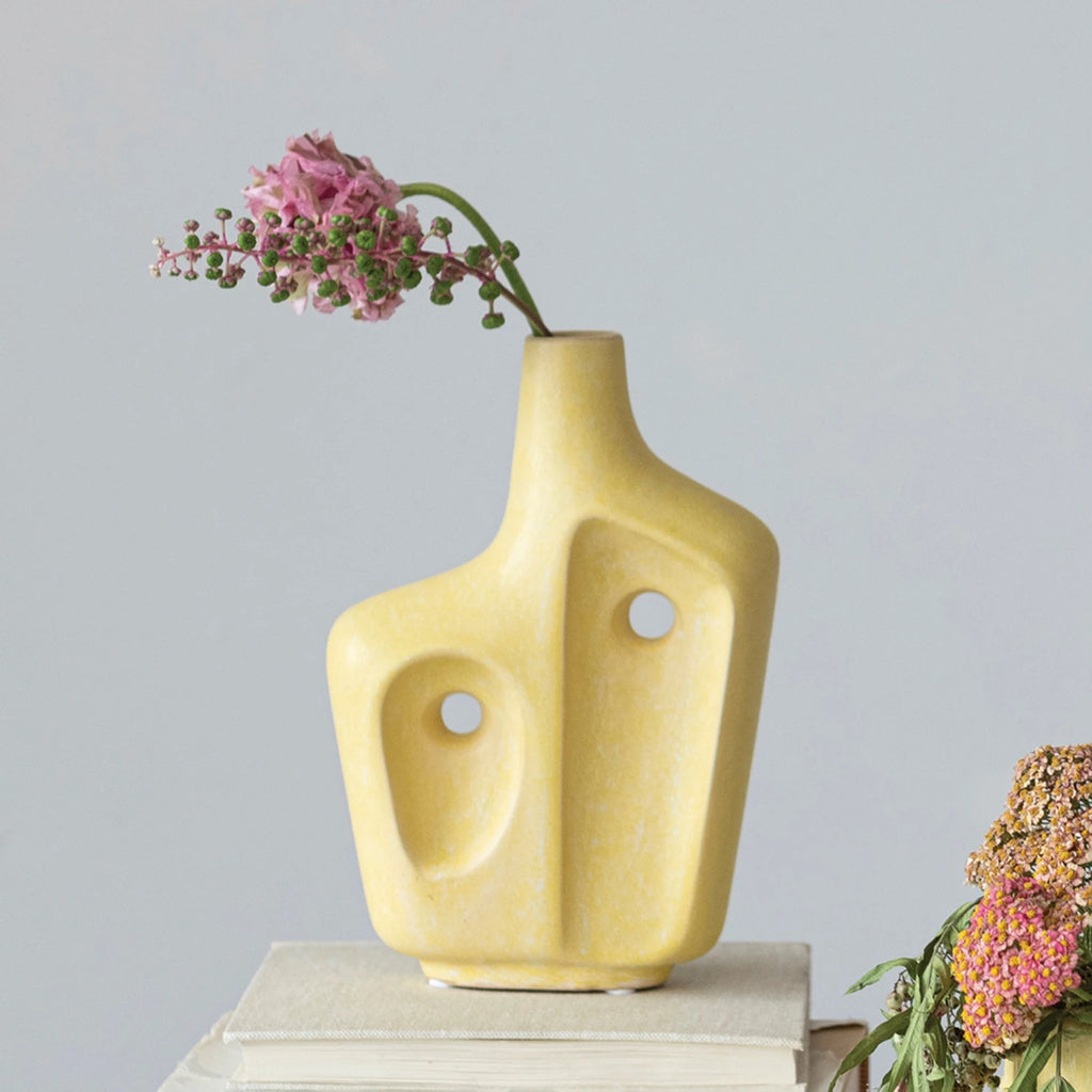 Abstract Vase - Matte Yellow - Freshie & Zero Studio Shop