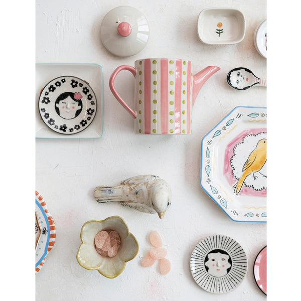 Hand Painted Teapot + Strainer - Freshie & Zero Studio Shop