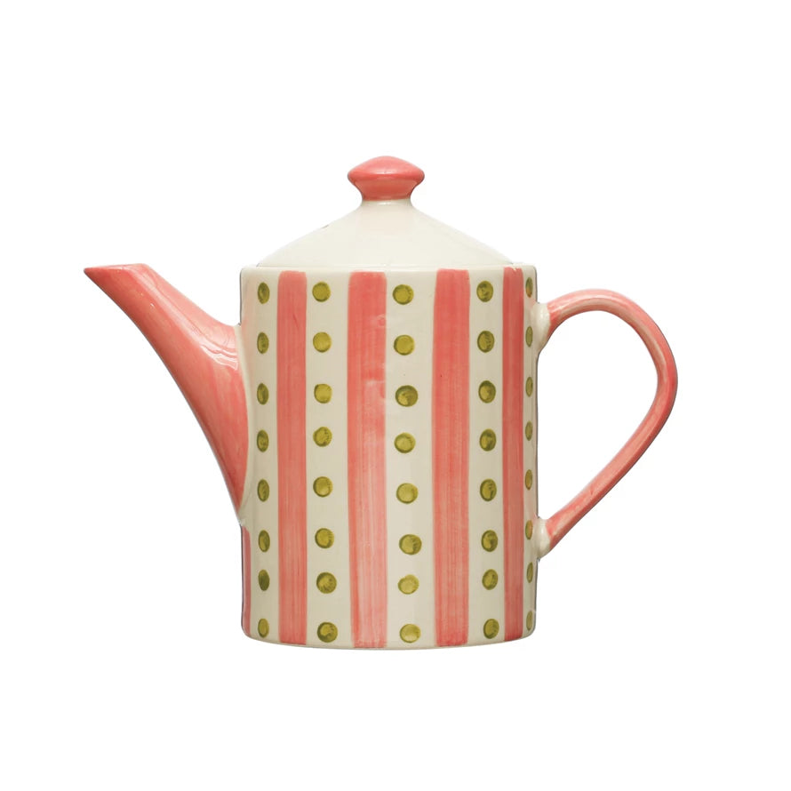 Hand Painted Teapot + Strainer - Freshie & Zero Studio Shop