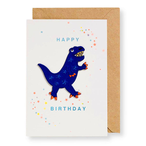 Iron On Patch Card: Birthday Dinosaur - Freshie & Zero Studio Shop