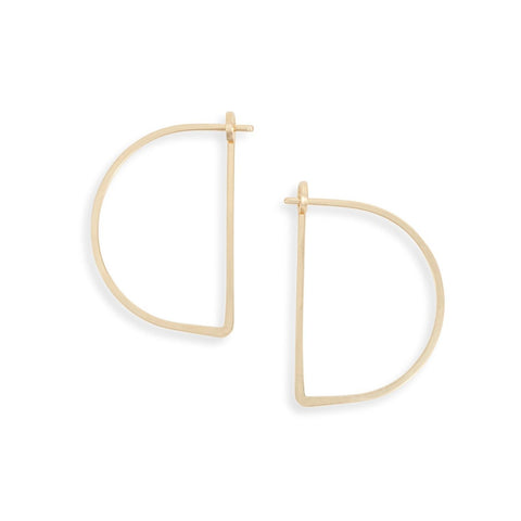 Small Freshie & Zero minimal half moon hoop earrings with sleek, modern design and smooth finish.