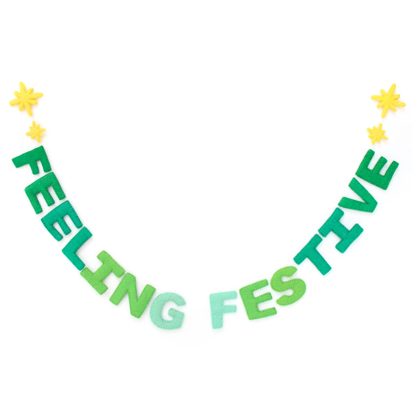 Feeling Festive Christmas holiday felt garland - Freshie & Zero Studio Shop