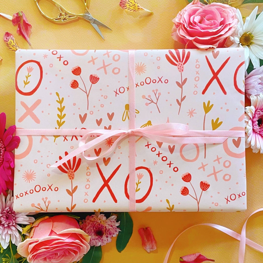 Hugs & Kisses XOXO Wrapping Paper - 3 sheet roll - Freshie & Zero