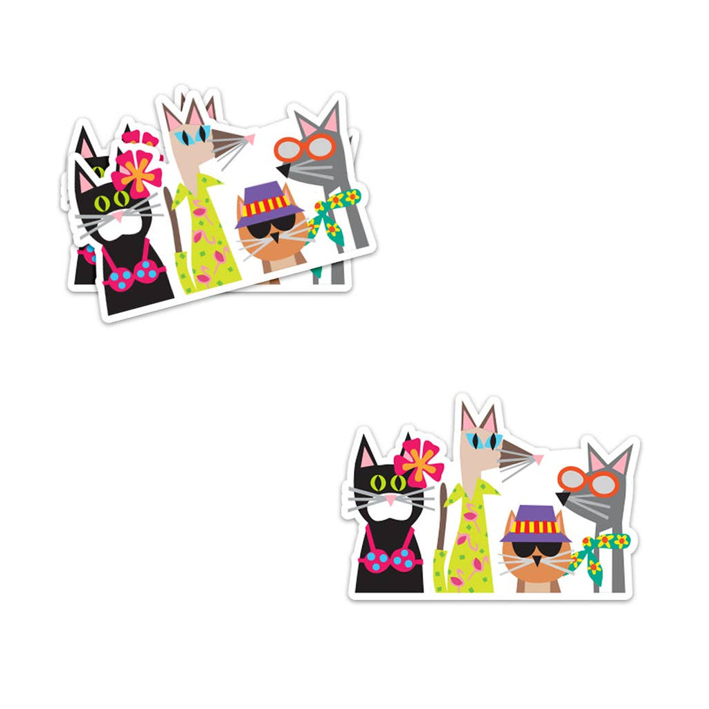 Vinyl Sticker: Summer Cats - Freshie & Zero Studio Shop