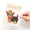 Howldy Cowboy Dog Greeting Card - Freshie & Zero Studio Shop