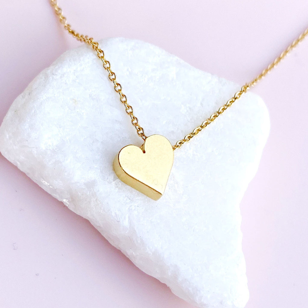 Tiny Mighty Heart of Gold Necklace - Freshie & Zero
