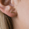 gold vermeil tiny line bar stud earrings handmade by christina kober