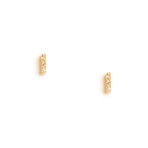 Stud Earrings Tiny Bar Diamond Dusted - Freshie & Zero