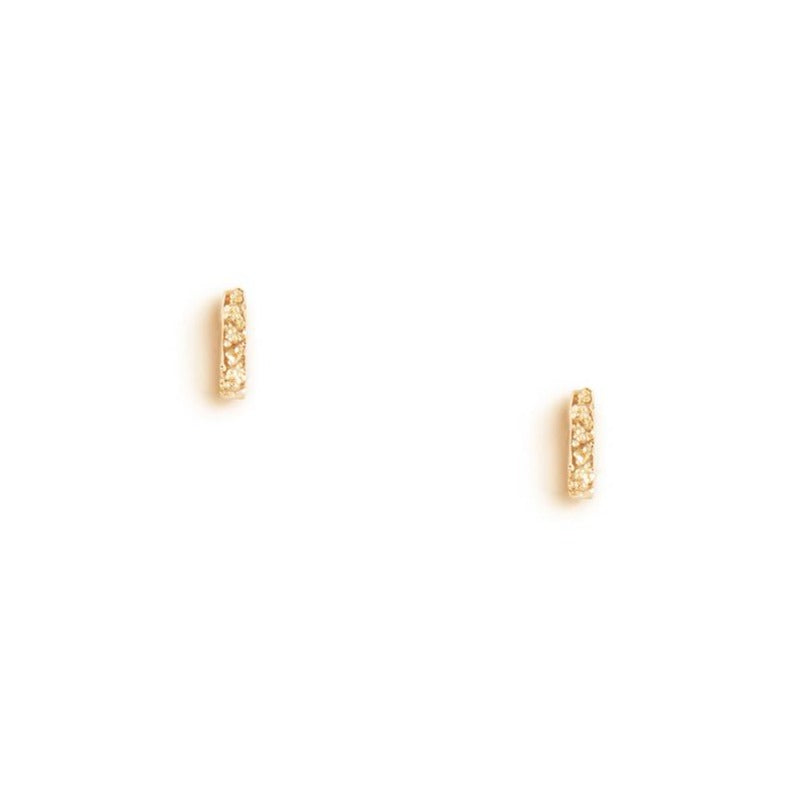 Stud Earrings Tiny Bar Diamond Dusted - Freshie & Zero
