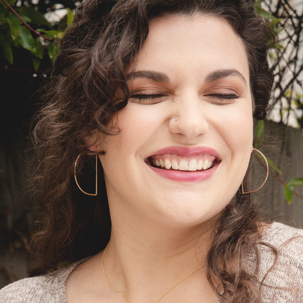minimal half moon hoops - large - Freshie & Zero