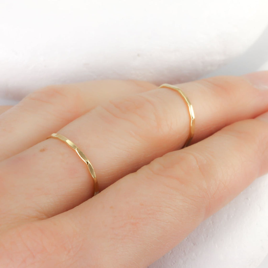 Gold Filled Faceted Stacking Ring - Freshie & Zero Studio Shop