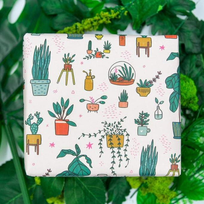 house plants illustrated wrapping paper by Abbie Ren