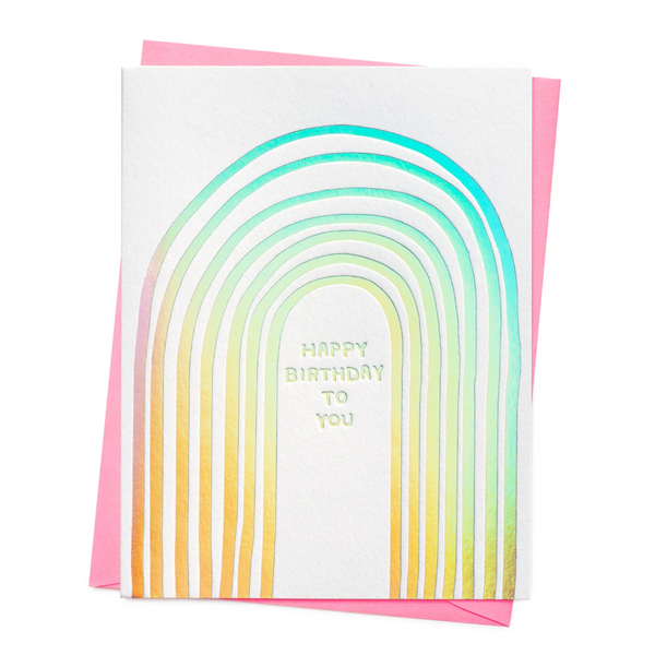 Iridescent Rainbow Birthday Card - Freshie & Zero Studio Shop