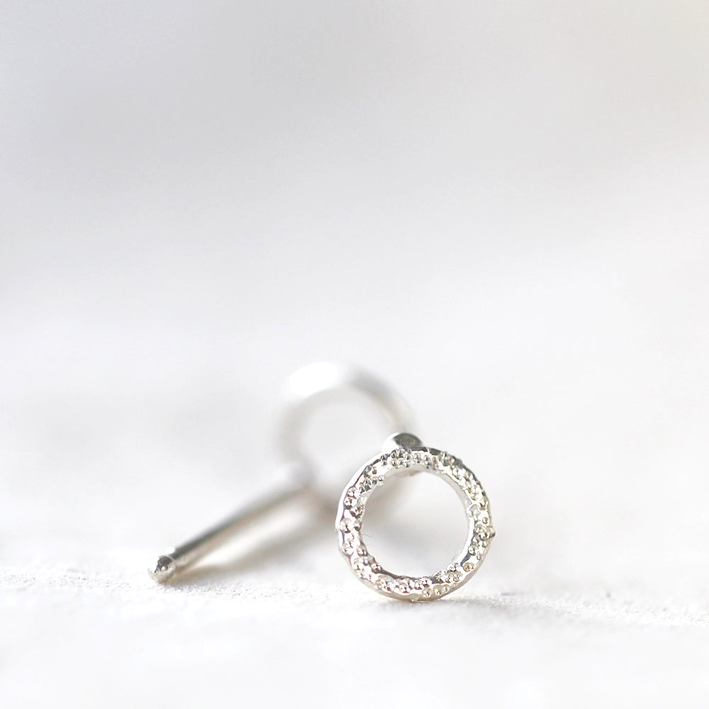 Stud Earrings - Diamond Dusted Open Circle by Christina Kober - Freshie & Zero