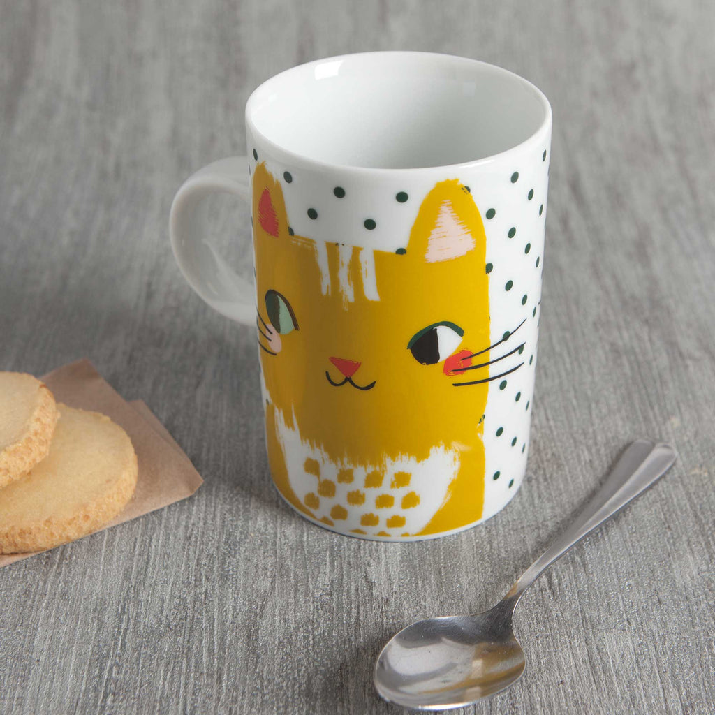 cute yellow cat mug by danica studios meow meow