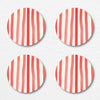 Peppermint Red Striped Coaster Set - Freshie & Zero Studio Shop
