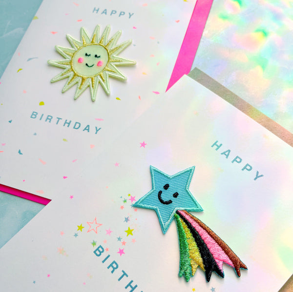 Iron On Patch Card: Happy Birthday Sunshine - Freshie & Zero Studio Shop