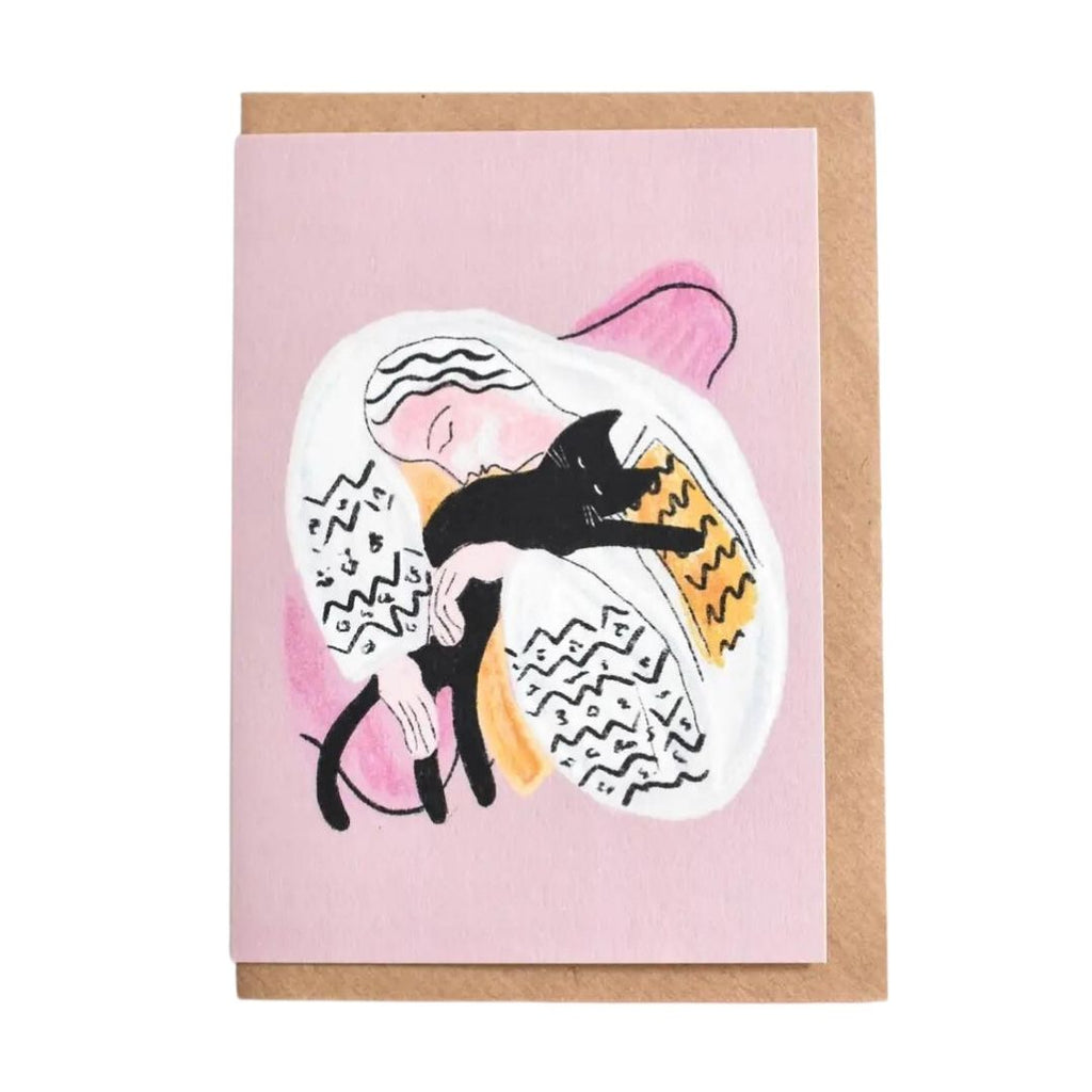 Snuggle Cat - Sympathy Card - Freshie & Zero Studio Shop
