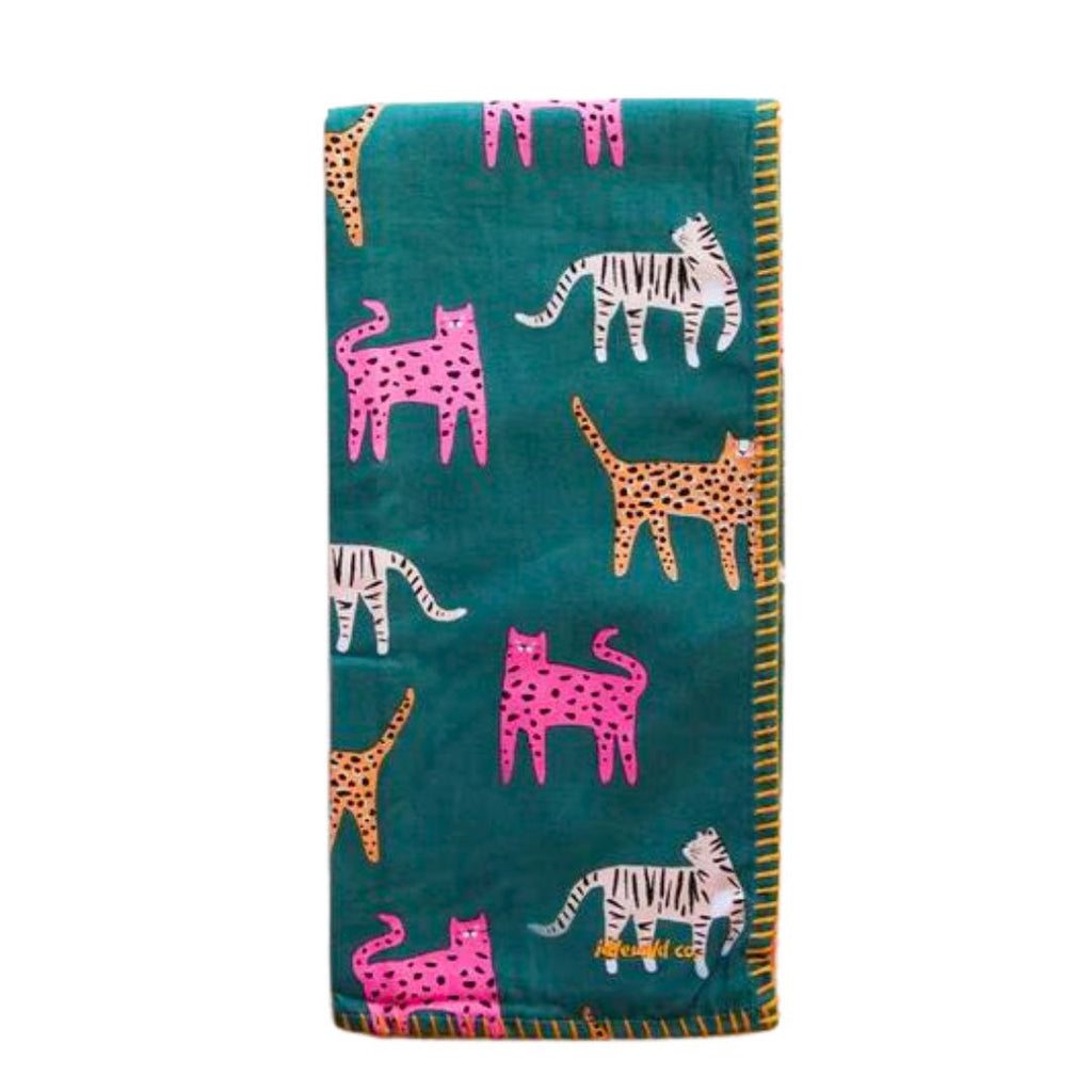 Tea Towel by Idlewild: Colorful Wild Cats - Freshie & Zero Studio Shop