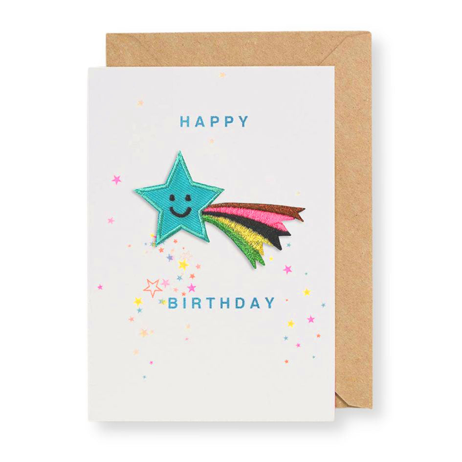 Iron On Patch Card: Birthday Shooting Star - Freshie & Zero Studio Shop