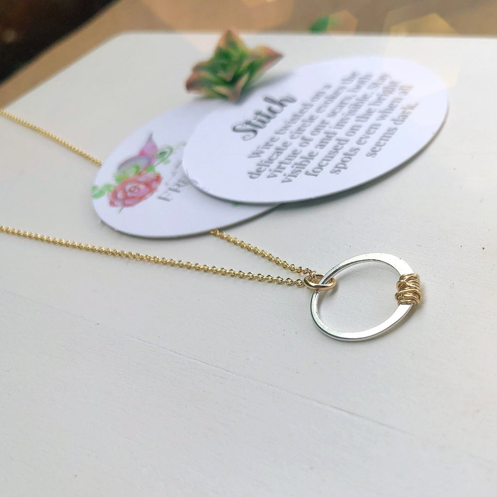 Happiness is Homemade Stitch It Gold Necklace | The Present Finder