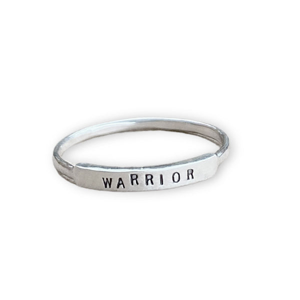 Warrior: Hand Stamped Message Stacking Ring - Freshie & Zero